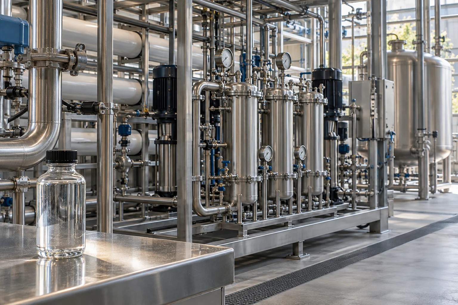 Illustrative closed-loop industrial water-treatment and sampling equipment
